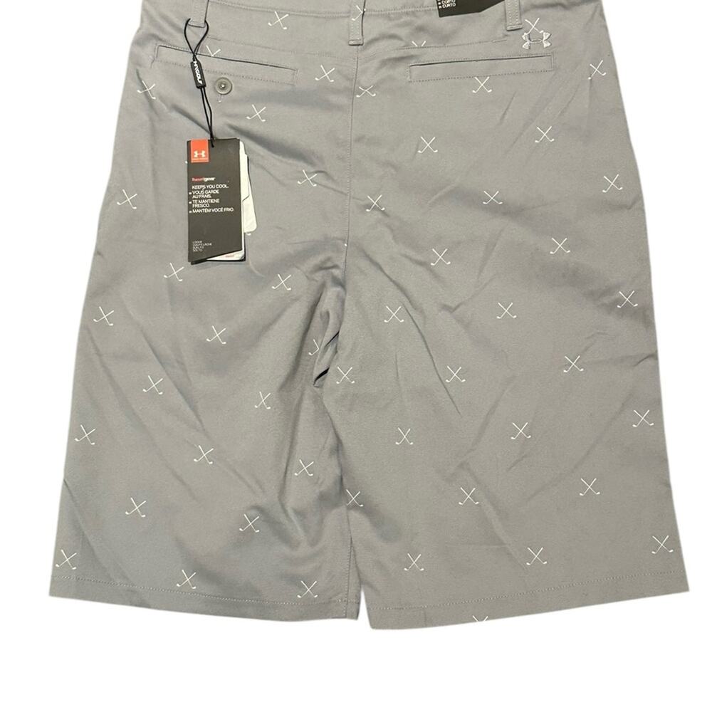 Under Armour Boys Size 20 (30 x11) Gray Golf Bermuda Shorts NWT - Picture 2 of 8